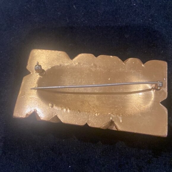 Vintage Bakelite Floral Bar Brooch - Picture 9 of 10